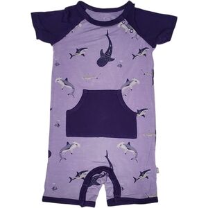 Kyte Baby Romper Short-sleeve Purple Sea Life Baby Girls 18-24 Months